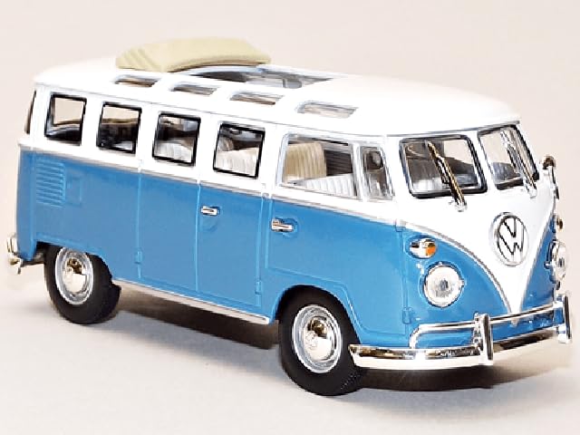 Amazon.com: 1962 Micro Bus Van with Open Roof Blue and White 1/43